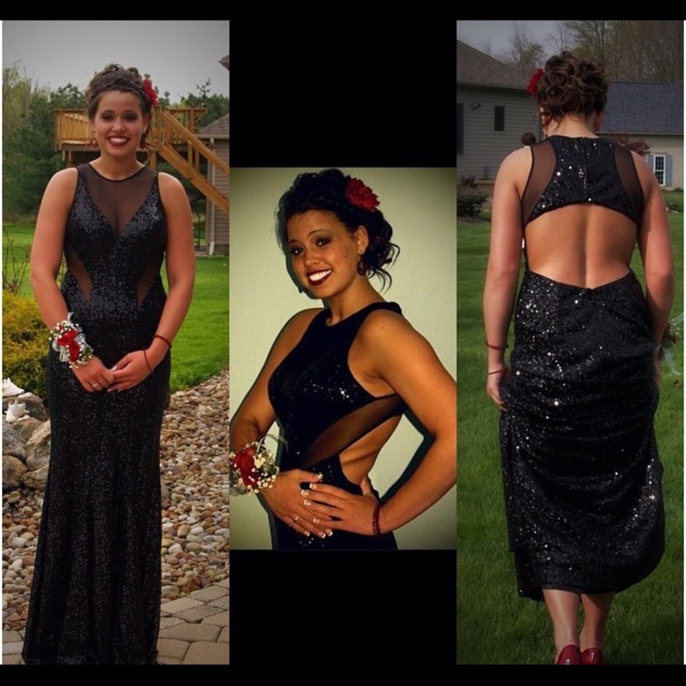 Black Sequin Prom Dress